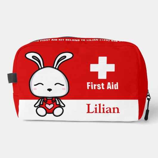 Personalisiertes Niedliches Bunny First Aid Kit Ba Waschbeutel (Vorderseite)