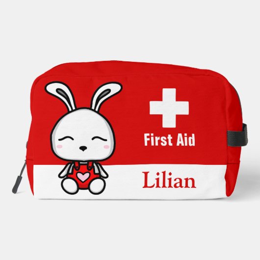 Personalisiertes Niedliches Bunny First Aid Kit Ba Waschbeutel (Rückseite)