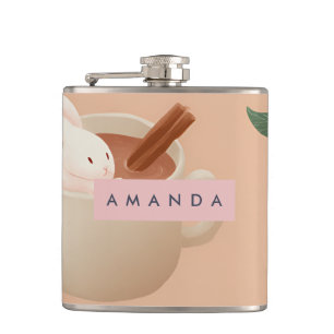 Personalisiertes Niedliches Bunny mit Apfelwein-Mu Flachmann
