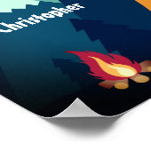 Personalisiertes Niedliches Camping, Tiere und Ber Poster (Ecke)