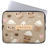 Personalisiertes Niedliches Cappuccino-Muster Laptopschutzhülle (Vorderseite)