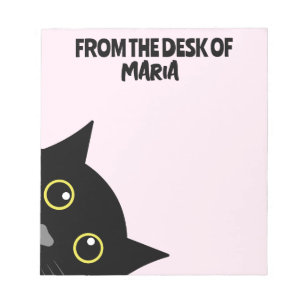 PERSONALISIERTES NIEDLICHES CAT-PEEKING-NOTE-PAD-S NOTIZBLOCK
