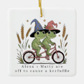 Personalisiertes Niedliches Couple Kerfuffle Keramikornament (Vorderseite)