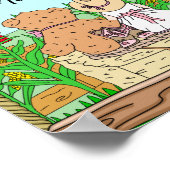 Personalisiertes Niedliches Cowgirl und Teddy Bar  Poster (Ecke)