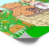 Personalisiertes Niedliches Cowgirl und Teddy Bar Poster (Ecke)