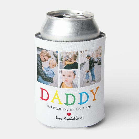 Personalisiertes Niedliches "Daddy"-Foto Collage K Dosenkühler (Kanne Vorderseite)