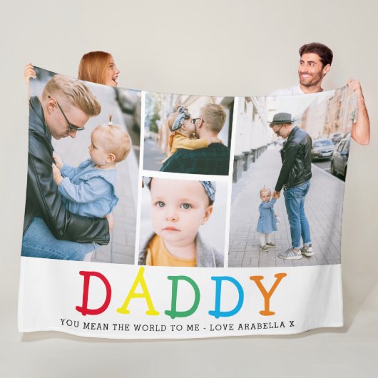 Personalisiertes Niedliches "Daddy"-Foto Collage K Fleecedecke (Beispiel)