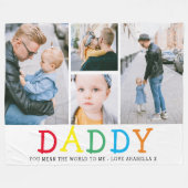 Personalisiertes Niedliches "Daddy"-Foto Collage K Fleecedecke (Vorderseite (Horizontal))