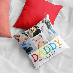 Personalisiertes Niedliches "Daddy"-Foto Collage K Kissen