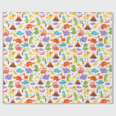 Personalisiertes Niedliches Dinosaurierpapier Geschenkpapier (Flach)