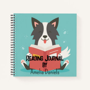 Personalisiertes Niedliches Dog Reading Journal Notizblock