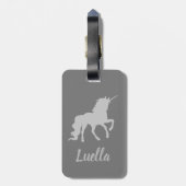 Personalisiertes Niedliches Einhorn Gepäckanhänger (Rückseite vertikal)