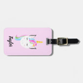 Personalisiertes Niedliches Einhorn Gepäckanhänger (Vorderseite horizontal)