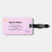 Personalisiertes Niedliches Einhorn Gepäckanhänger (Rückseite horizontal)