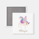 Personalisiertes Niedliches Einhorn Minimalistisch Magnet (Vorderseite/Rückseite)