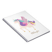 Personalisiertes Niedliches Einhorn Minimalistisch Notizblock (Rechte Seite)