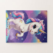 Personalisiertes Niedliches Einhorn mit Namen Puzzle (Horizontal)