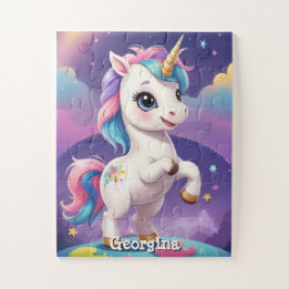 Personalisiertes Niedliches Einhorn mit Namen Puzzle