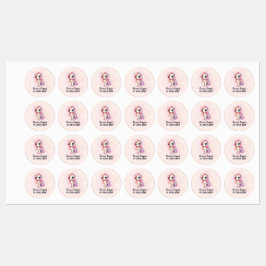 Personalisiertes Niedliches Einhorn, Name, Telefon Etiketten