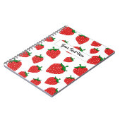 Personalisiertes Niedliches Erdbeermuster Notizblock (Linke Seite)