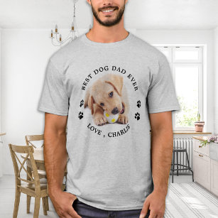 Personalisiertes Niedliches Foto Bester Hund Vater T-Shirt