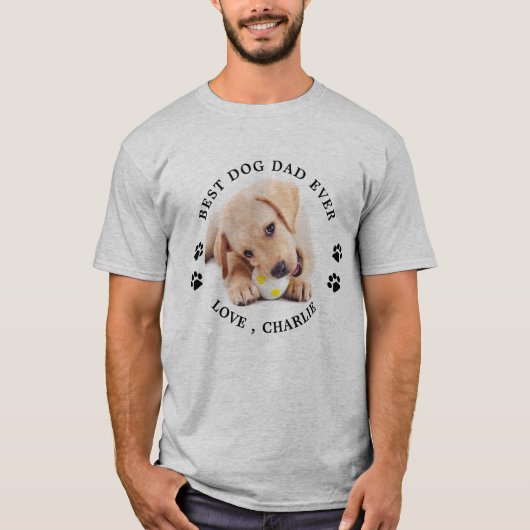 Personalisiertes Niedliches Foto Bester Hund Vater T-Shirt (Vorderseite)