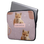 Personalisiertes Niedliches Fox- und Kakaomuster Laptopschutzhülle (Vorderseite Links)