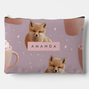 Personalisiertes Niedliches Fox- und Kakaomuster Zubehörtasche