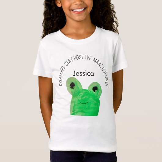 Personalisiertes Niedliches Frosch inspirierendes  T-Shirt (Vorderseite)