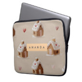 Personalisiertes Niedliches Gingerbrot-Häusermuste Laptopschutzhülle (Vorderseite Links)