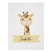 Personalisiertes niedliches Giraffe-Kinderzimmer Poster (Vorderseite)