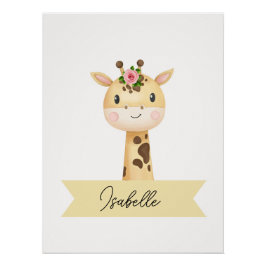 Personalisiertes niedliches Giraffe-Kinderzimmer Poster