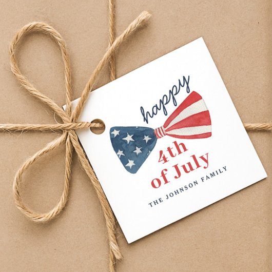 Personalisiertes Niedliches Glück am 4. Juli Geschenkanhänger