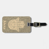 Personalisiertes Niedliches Glück Hamam Hand Glitz Gepäckanhänger (Vorderseite horizontal)