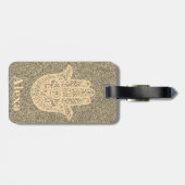 Personalisiertes Niedliches Glück Hamam Hand Glitz Gepäckanhänger (Rückseite horizontal)