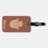 Personalisiertes Niedliches Glück Hamsa Hand Terra Gepäckanhänger (Rückseite horizontal)