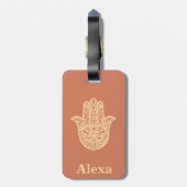 Personalisiertes Niedliches Glück Hamsa Hand Terra Gepäckanhänger (Rückseite vertikal)