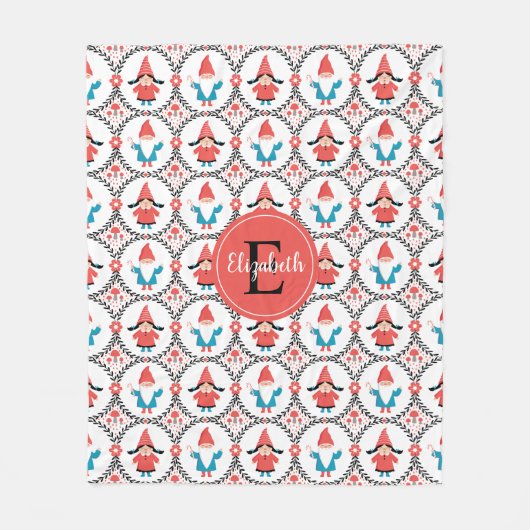 Personalisiertes Niedliches Gnome Weihnachtsgebäck Fleecedecke (Vorderseite)