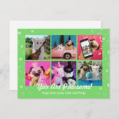 Personalisiertes Niedliches Green Stylish Hearts F Postkarte (Vorne/Hinten)