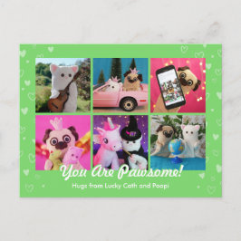Personalisiertes Niedliches Green Stylish Hearts F Postkarte