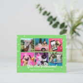 Personalisiertes Niedliches Green Stylish Hearts F Postkarte (Stehend Vorderseite)