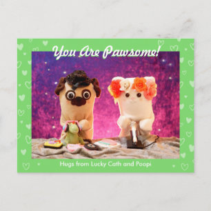 Personalisiertes Niedliches Green Stylish Hearts F Postkarte