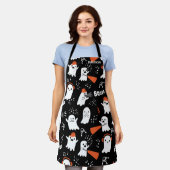 Personalisiertes Niedliches Halloween-Ghost-Muster Schürze (Getragen)