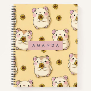 Personalisiertes Niedliches Hamster und gelbes Blu Notizblock