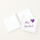 Personalisiertes Niedliches Heart Doodle Sketchboo Notizblock (Innenseite)