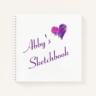 Personalisiertes Niedliches Heart Doodle Sketchboo Notizblock