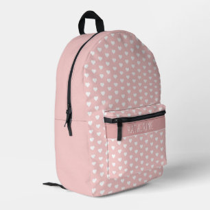 Personalisiertes Niedliches Herzmuster rosa Bedruckter Rucksack