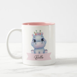 Personalisiertes niedliches Hippo Zweifarbige Tasse