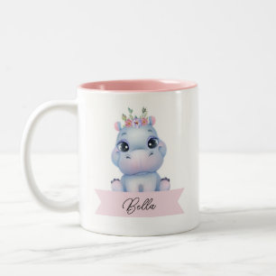 Personalisiertes niedliches Hippo Zweifarbige Tasse