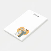 personalisiertes niedliches Hochzeitspaar Braut & Post-it Klebezettel (angewinkelt)